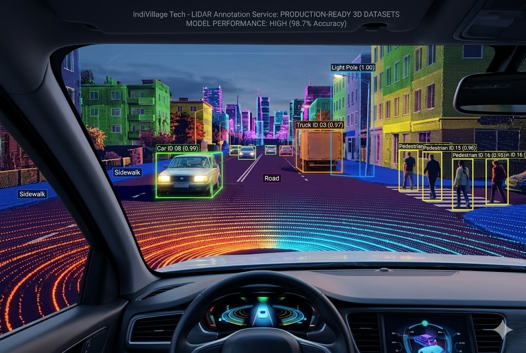 LiDAR Annotation Services | 3D Point Cloud Labeling | IndiVillage Tech